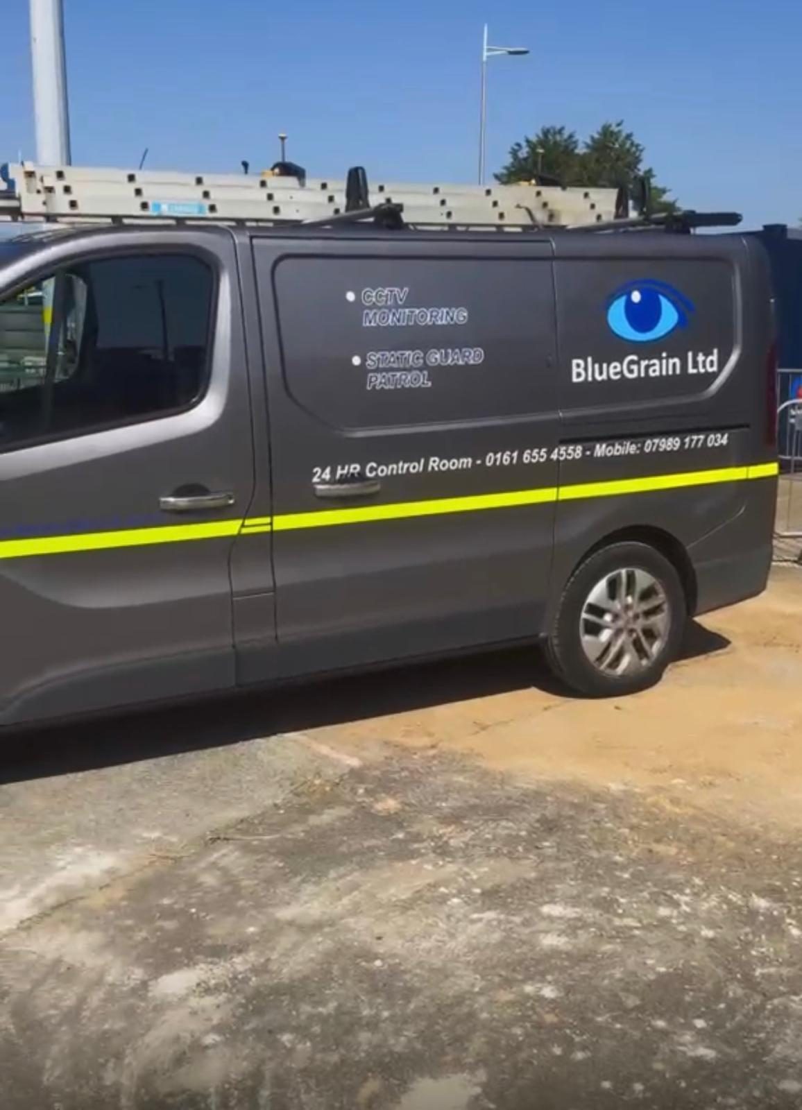 Bluegrain patrol van, CCTV monitoring and static guard patrol
