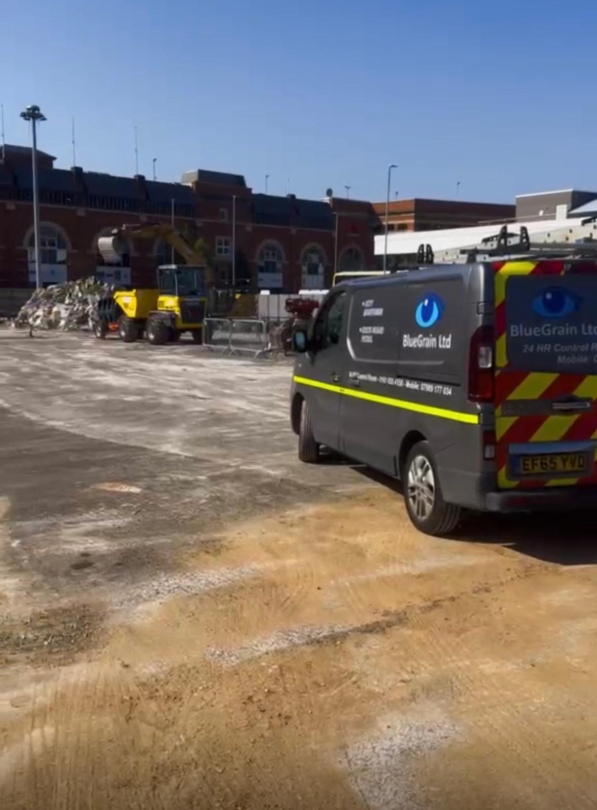 Bluegrain response van on a Manchester construction site
